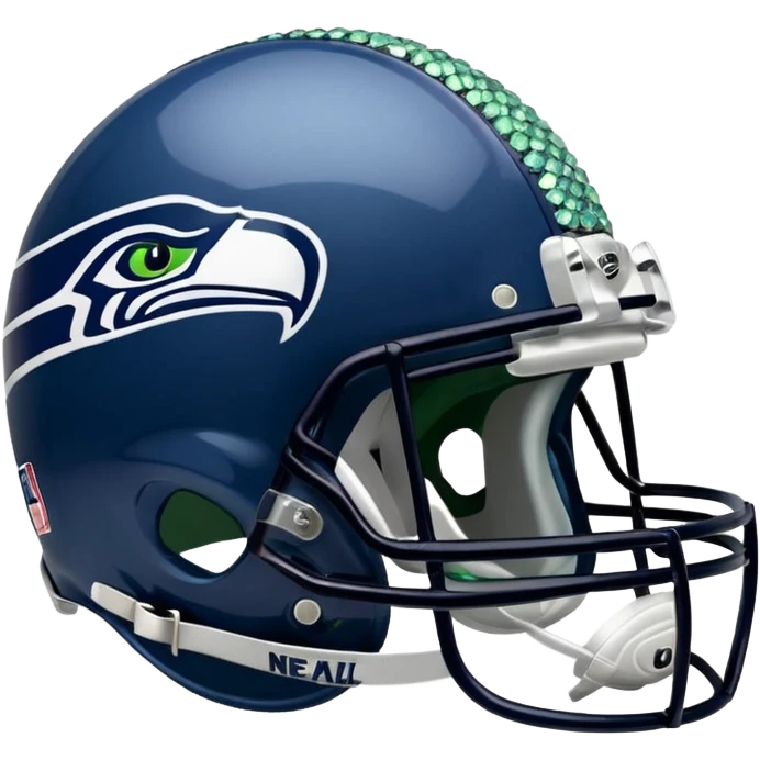 NFL Seahawks helmut with diamond bling  emoji