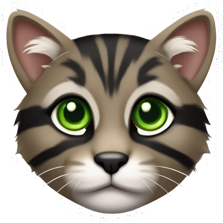 tan and black tabby min coon with green eyes  emoji