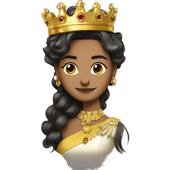 Una leon  fuerte rugiendo ,  alegre y elegante con corona de brillo de Reyna  emoji