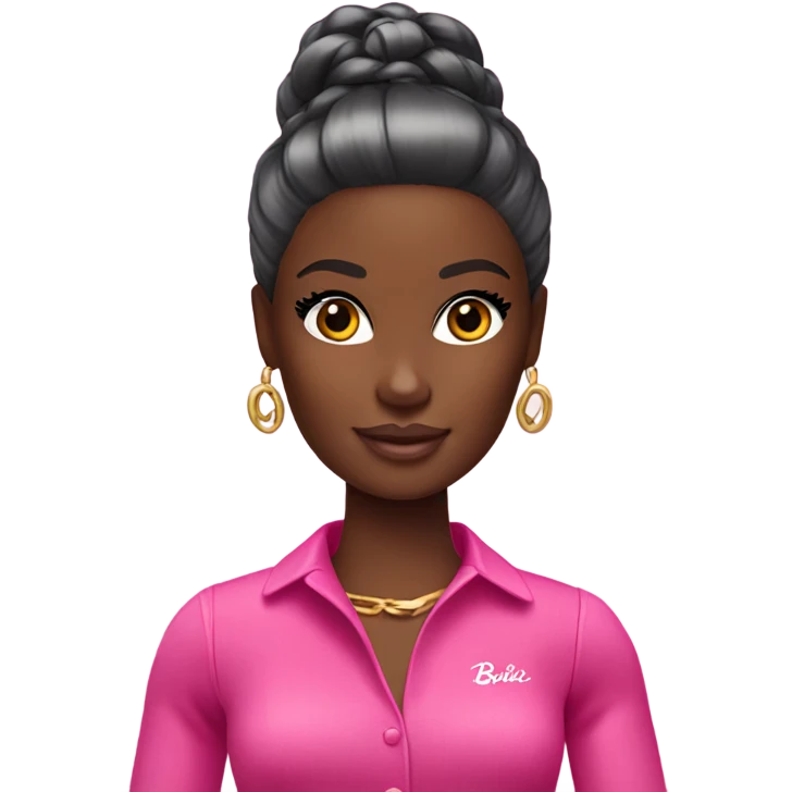 Barbie with dark skin emoji