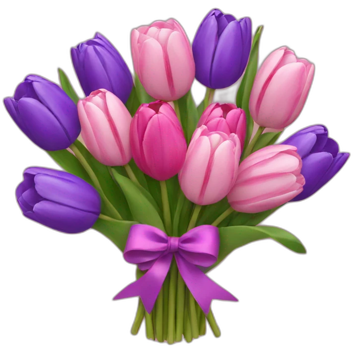 Purple and pink Tulip bouquet emoji
