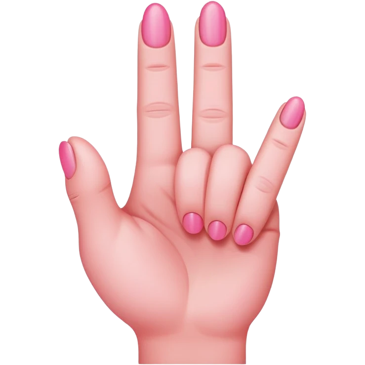 Pink middle finger emoji