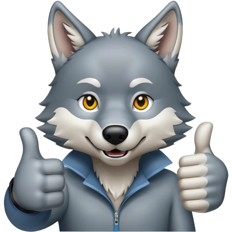 Wolf giving thumbs up emoji