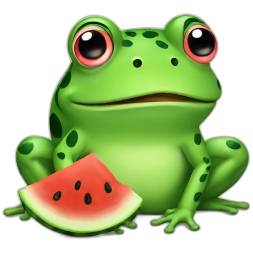 Frog with watermelon  emoji