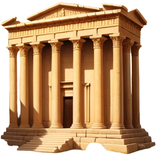 Baalbek temple – Cinematic Realistic Baalbek Temple, depicted as an ancient Roman temple complex with towering columns and intricately carved stone details, bathed in golden sunlight and dramatic shadows that evoke timeless historical grandeur. emoji