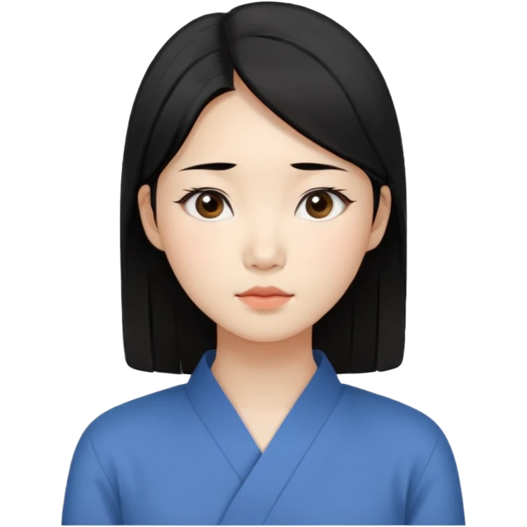 Korean woman, East Asian features,
female human face avatar only,
headshot portrait, face only,
thoughtful and calm expression, sensitive mood,
neutral face, minimal expression,
natural black hair, simple hairstyle,
clean background,
no clothes, no body, no accessories,
no cartoon, no fantas emoji