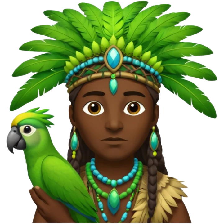 shaman hold a 1 pet parrot emoji