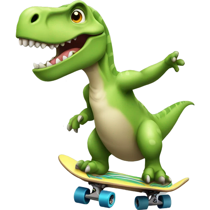 Dinosaur with skateboard emoji