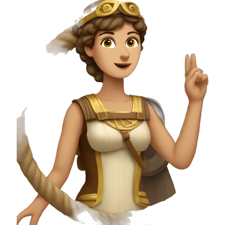 Ancient Greek female ship captain at the helm emoji