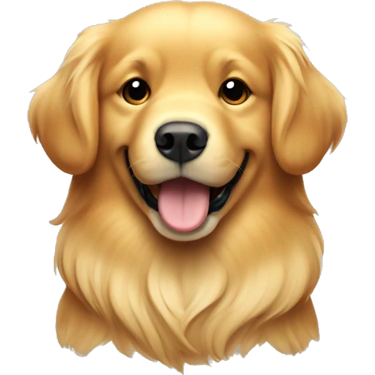 Puffy poofy golden retriever with lighter golden fur emoji