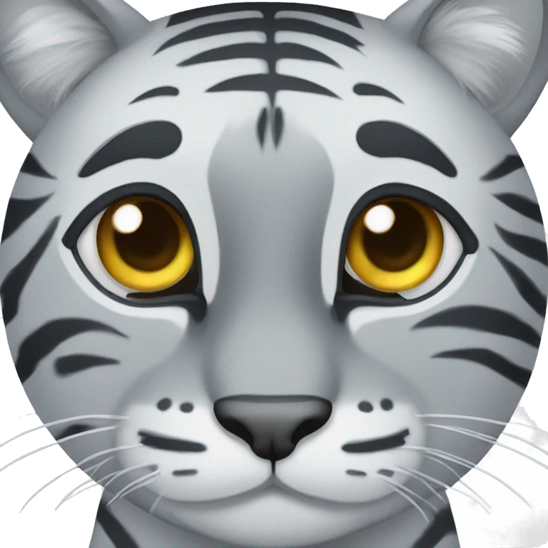 Cat grey tiger emoji