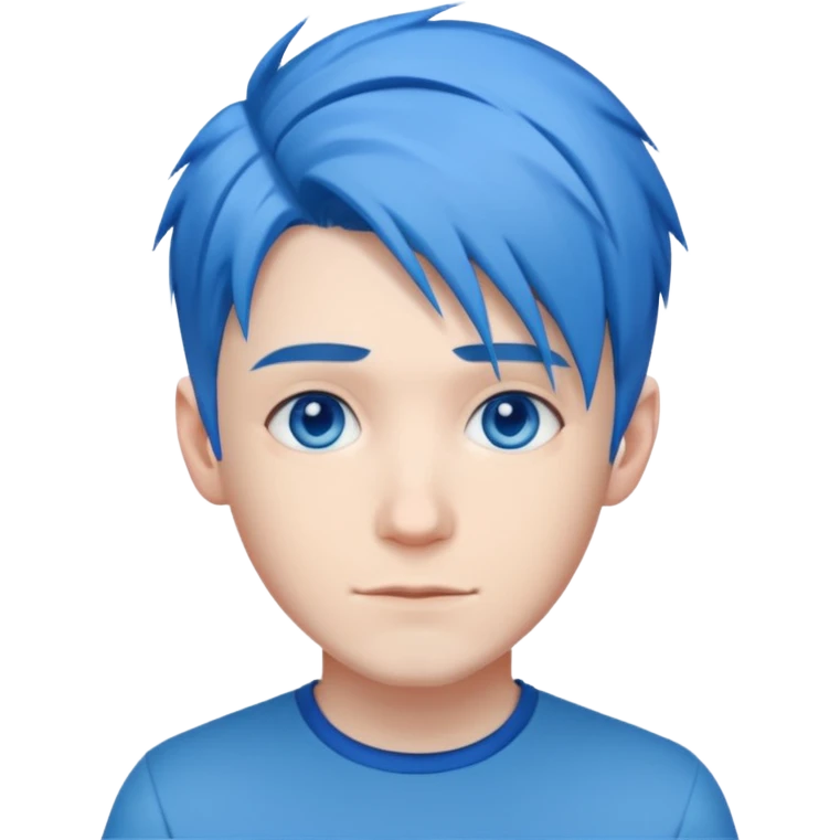 DanTDM with blue eyes, blue hair emoji