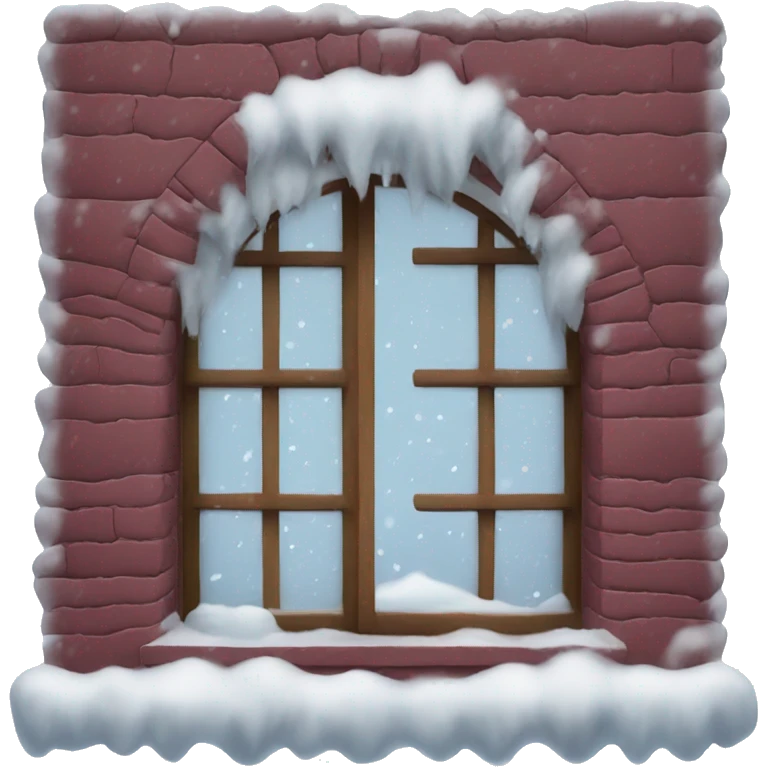 snowy burgundy window  emoji