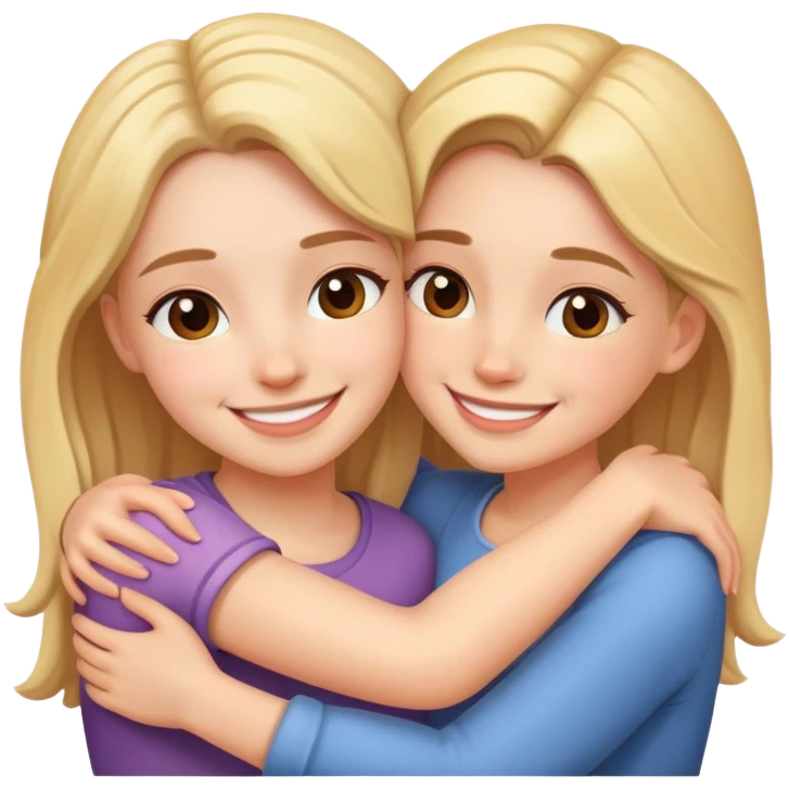 two girls hugging  emoji