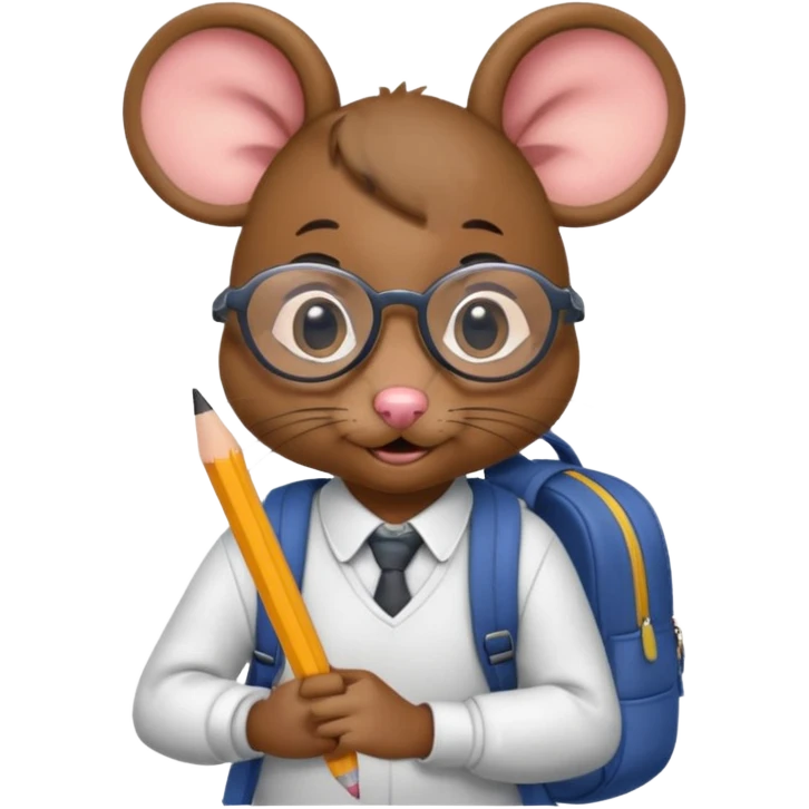 Petite souris à l'école emoji
