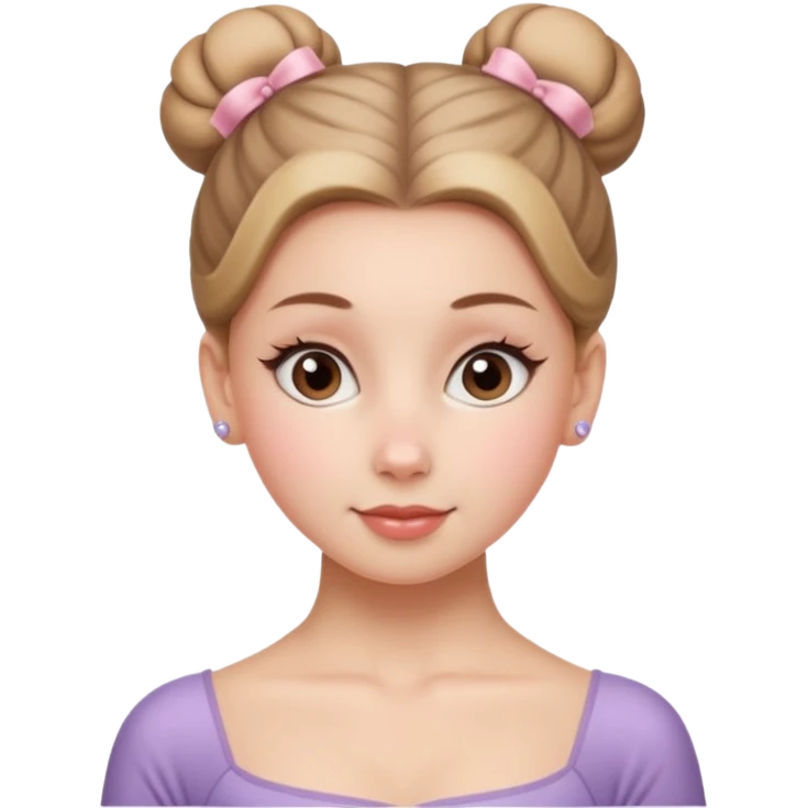 white girl with a ballet bun emoji