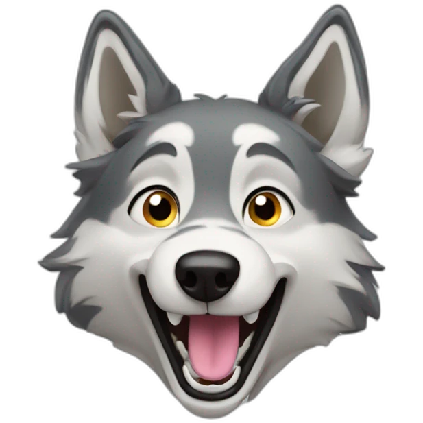 excited wolfdog face emoji