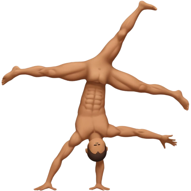 Nude man cartwheel emoji
