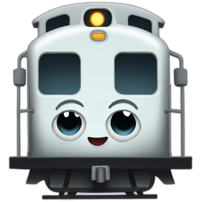 Ghost in a train cartoon emoji