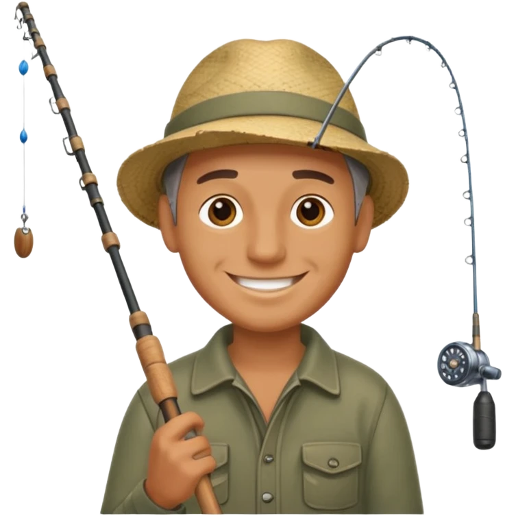a man holding a fishing rod emoji