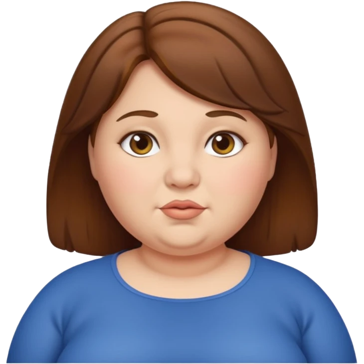 chubby lady with a brown hair emoji