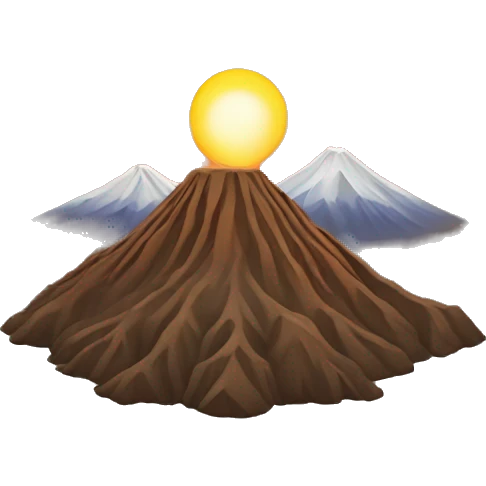 calm volcano, relief emoji