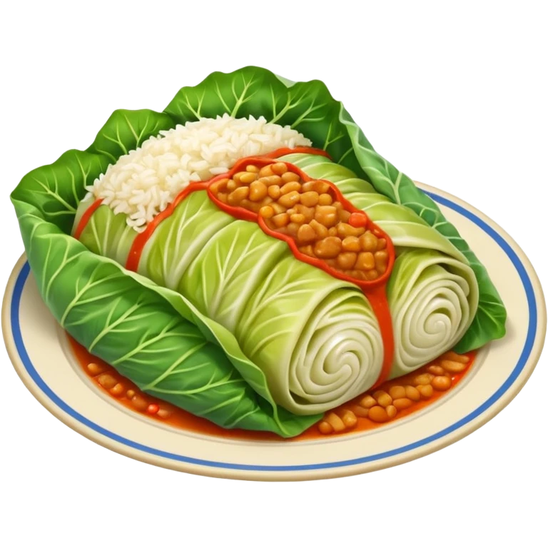 Very simple singular cabbage roll no meat emoji