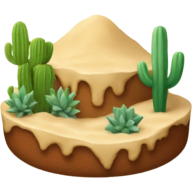 Texas dessert with sand and cactus and shrubs  emoji