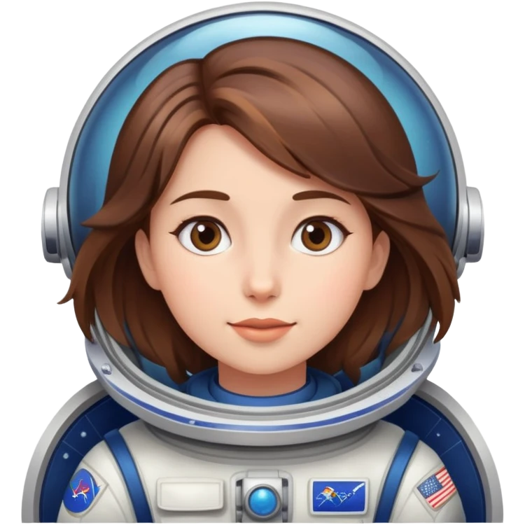 beautiful brown hair girl flying to space emoji