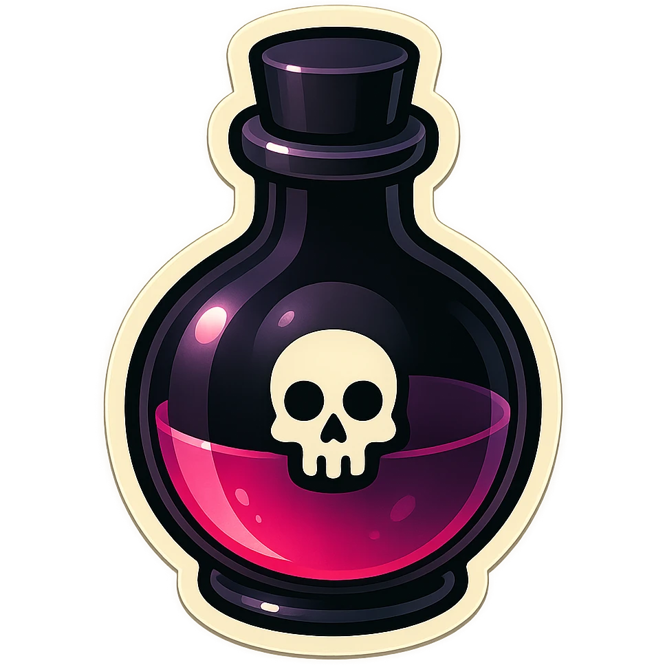gothic potion bottle, black and pink colors emoji