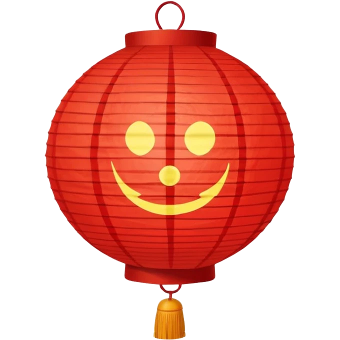 red lantern with a character symbol emoji