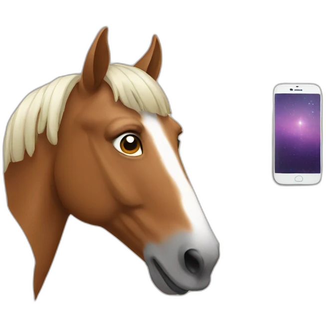 horse with smartphone emoji