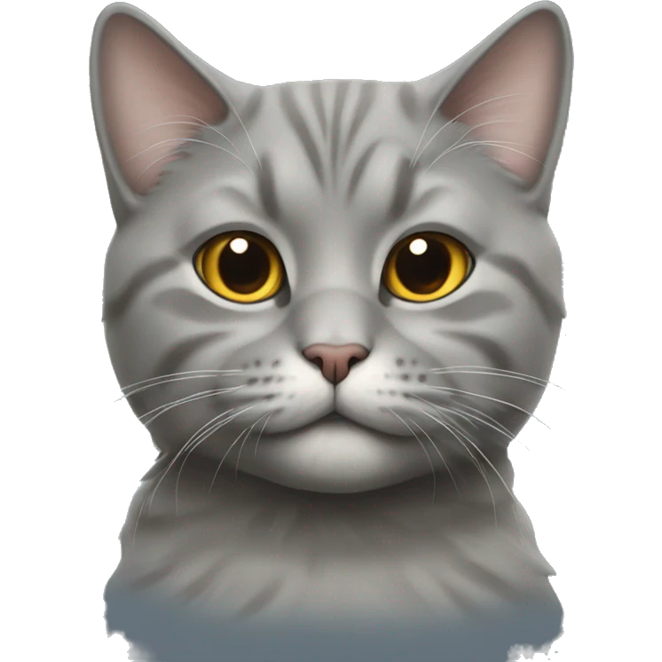 Gray Scottish cat With a kiss emoji