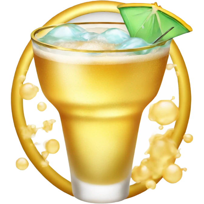 a golden cocktail with sea foam emoji
