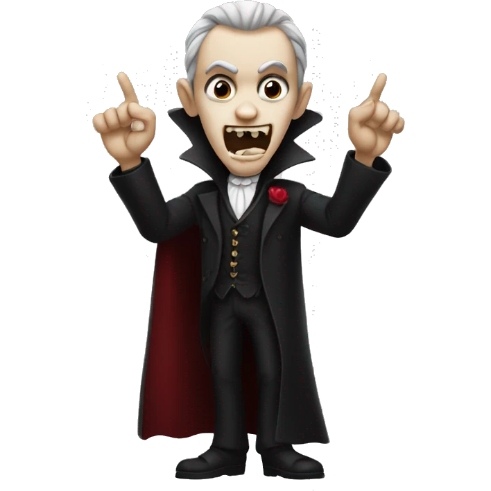 vampire doing three finger salute emoji