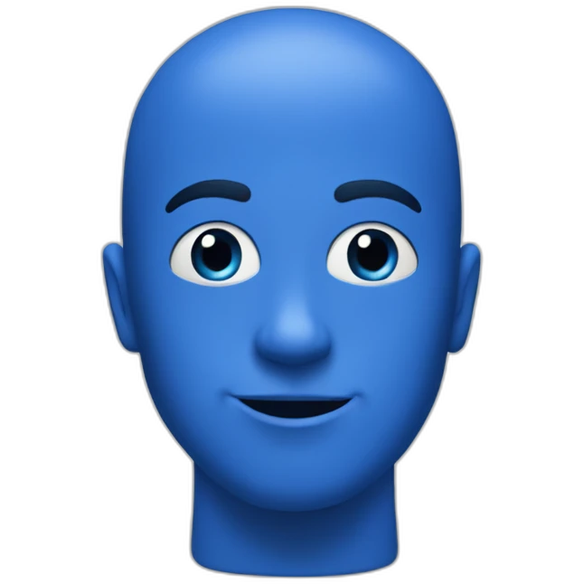 Blue Man displaying heiney emoji