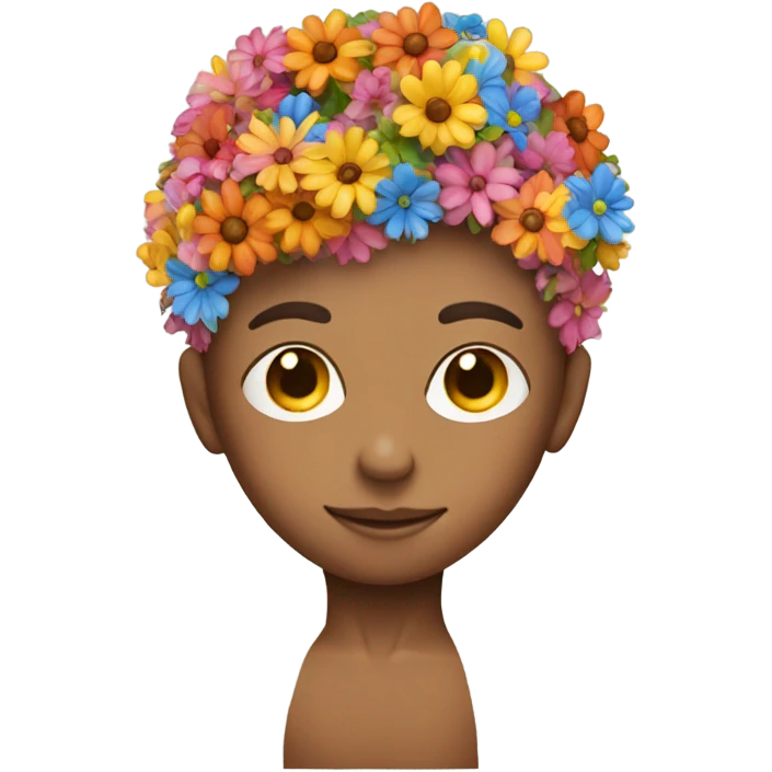 Ballet dancer boy with flowers as a head emoji