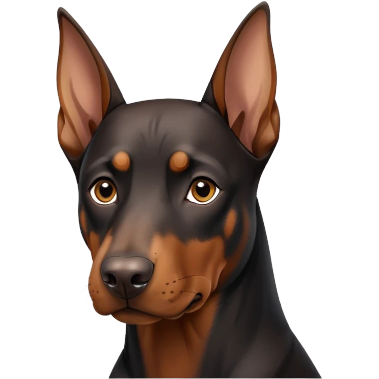 Doberman one ear up emoji