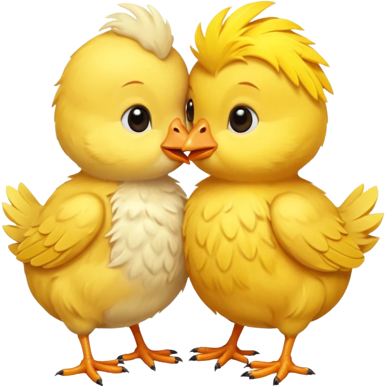Dos pollitos dándose un beso  emoji
