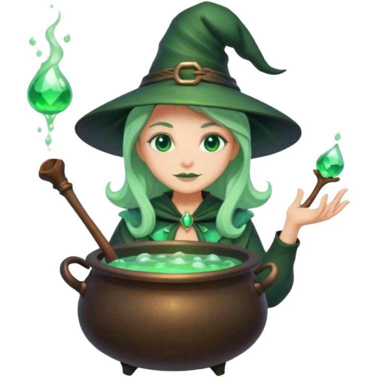 green witch cooking potion emoji