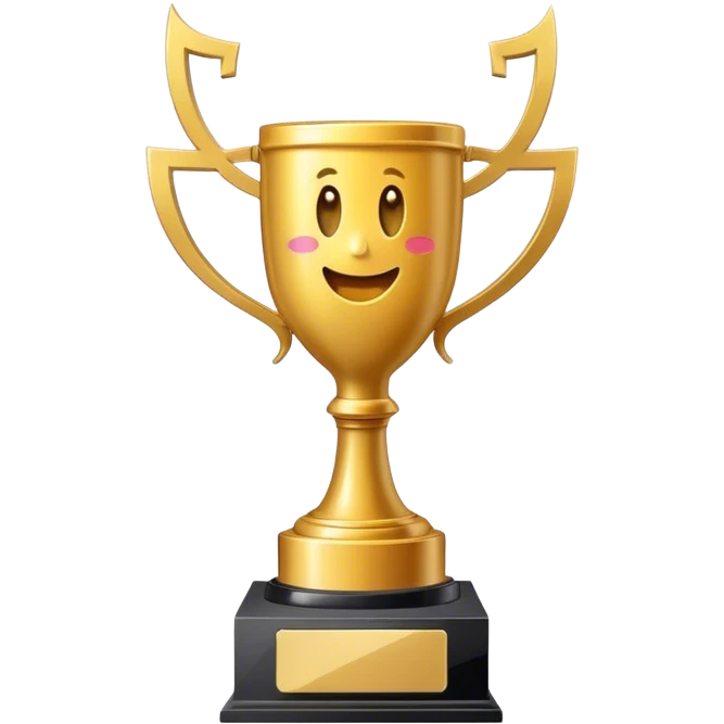 a trophy in a mobile phone emoji