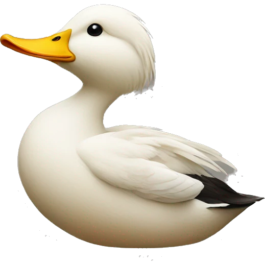 duck in the shape of a V emoji