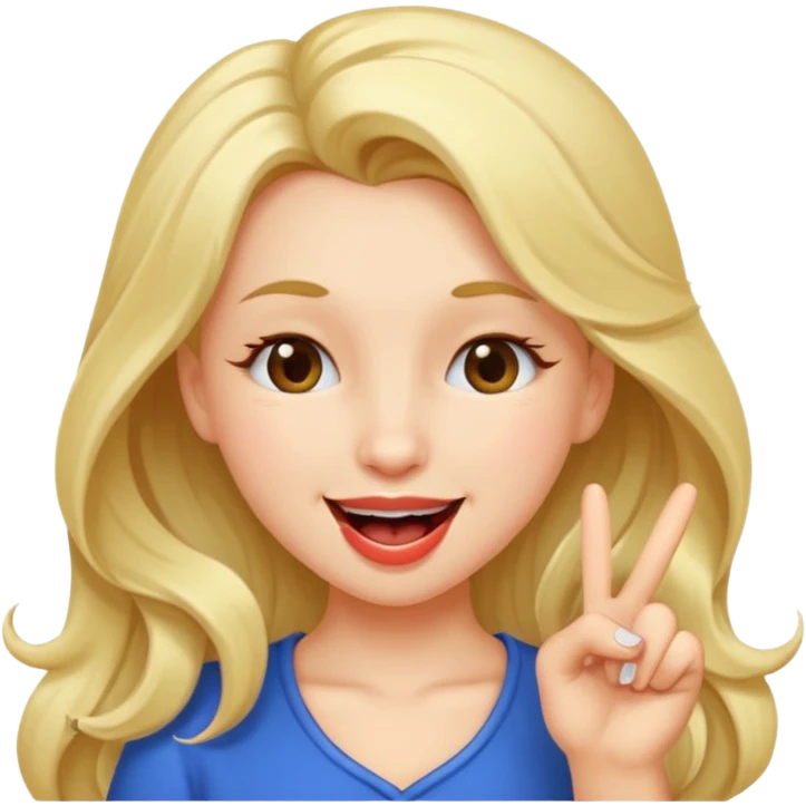 Girl with a finger on her teeth winking make it flirty and keep her hair open emoji