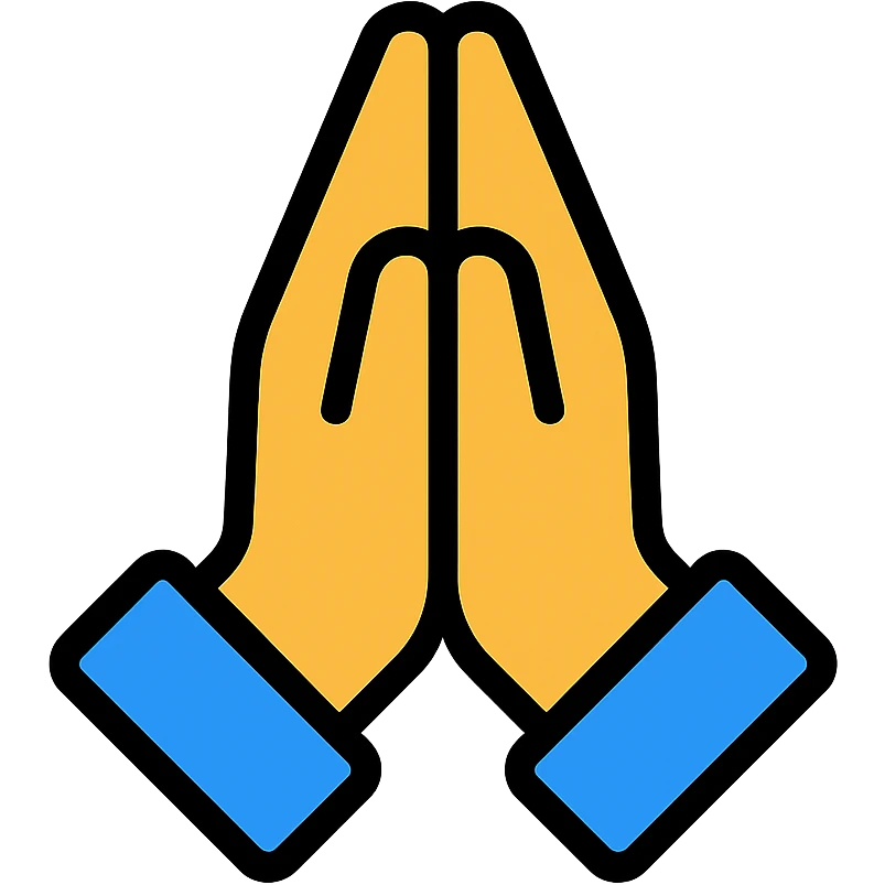 color outline icon of praying hands emoji