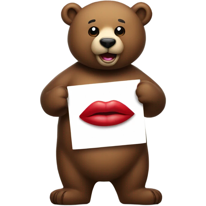 bear holding my lippy sign emoji