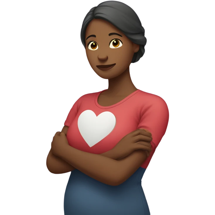 Mother holds her heart in her arm emoji