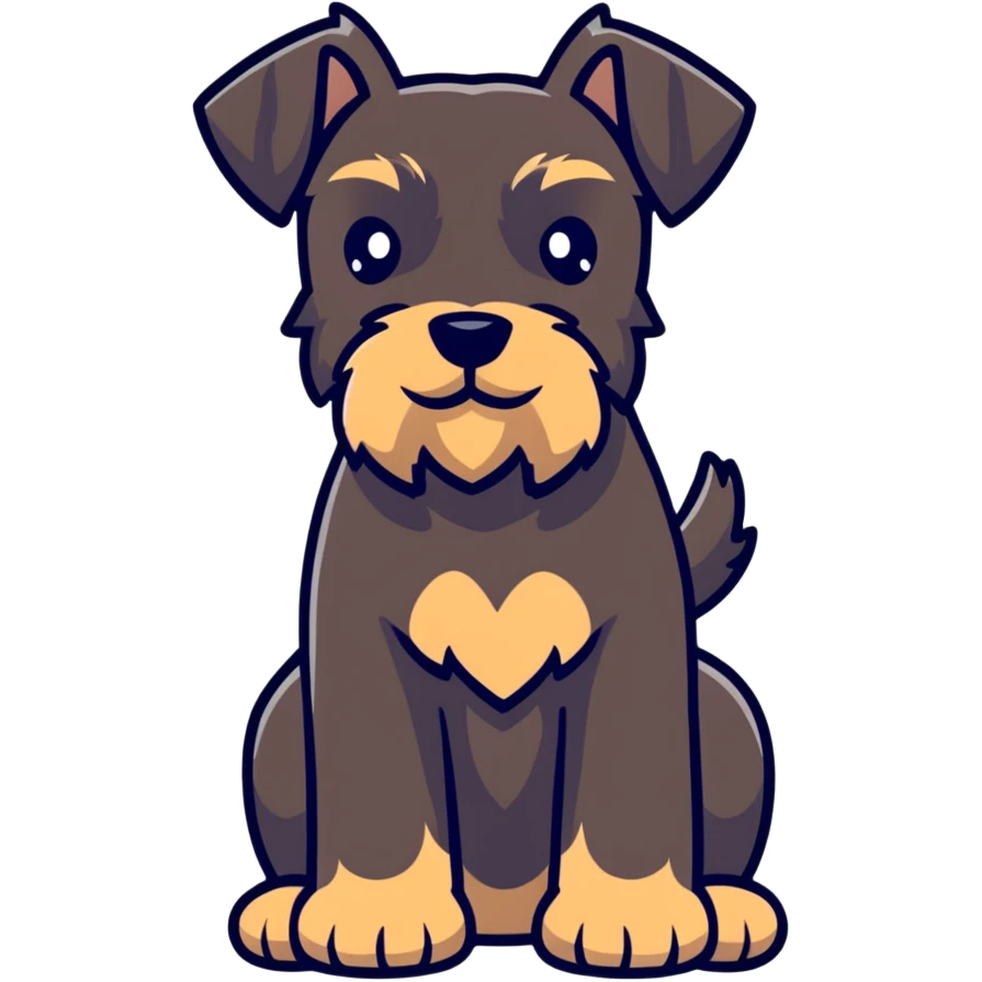 brown schnauzer dog full body emoji