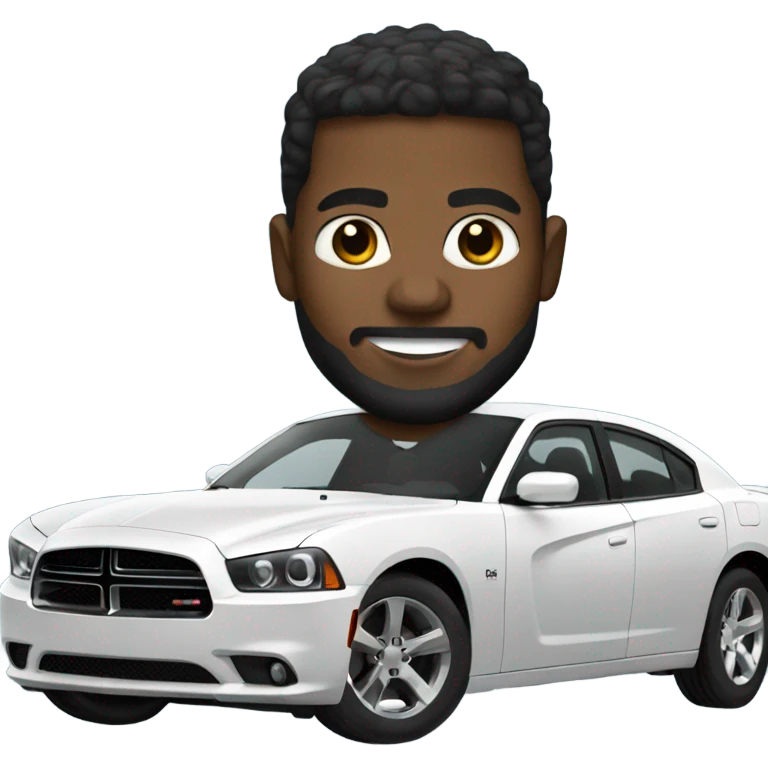 Black man in Dodge Charger emoji