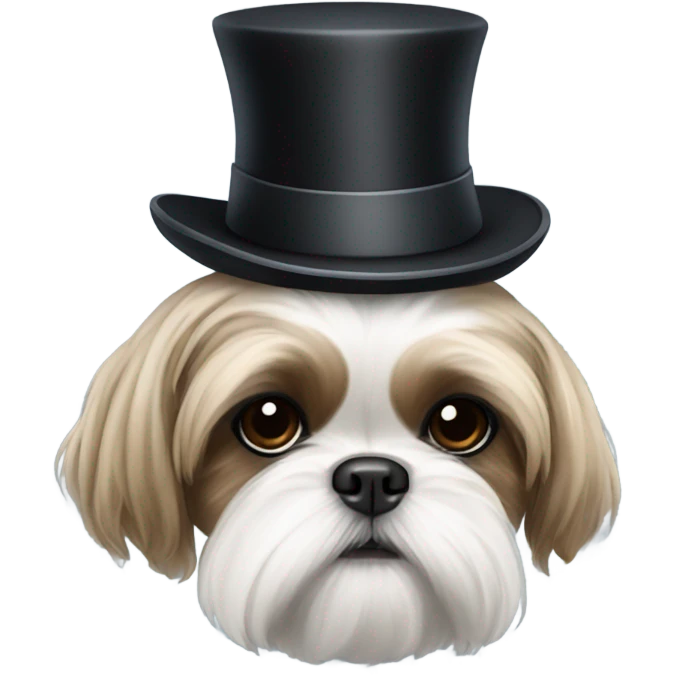 shih tzu with top hat emoji