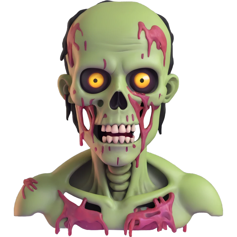 zombie with decaying flesh emoji